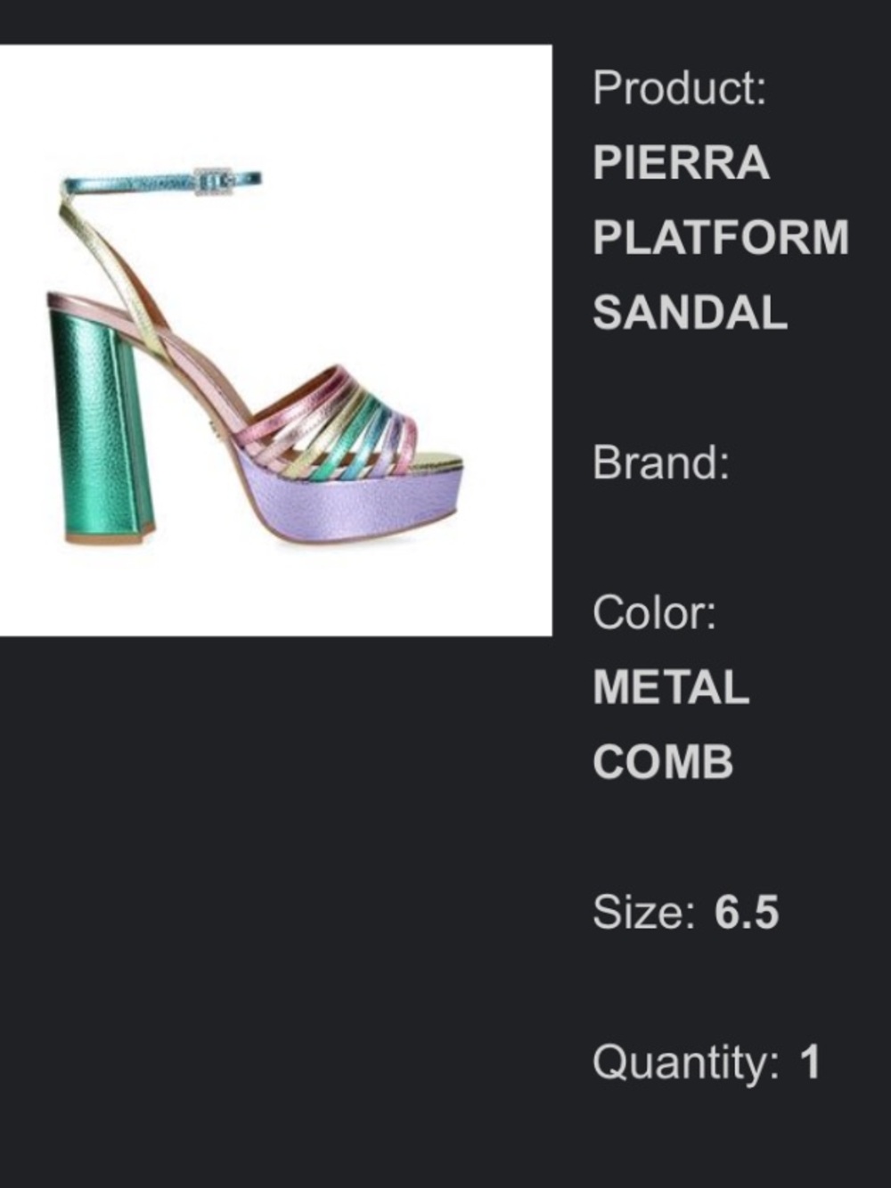 Kurt Geiger “Pierra” metallic pastel platform sandals - Picture 12 of 13